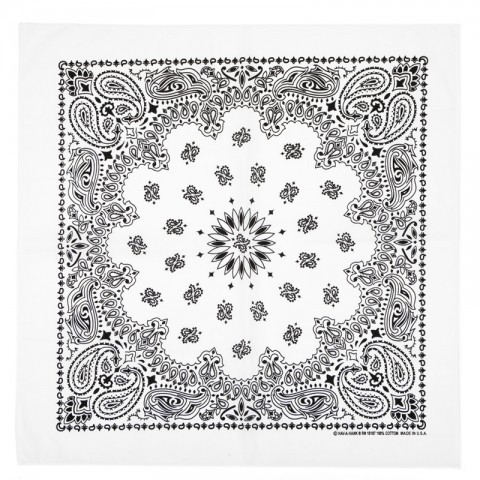 Western white paisley bandana