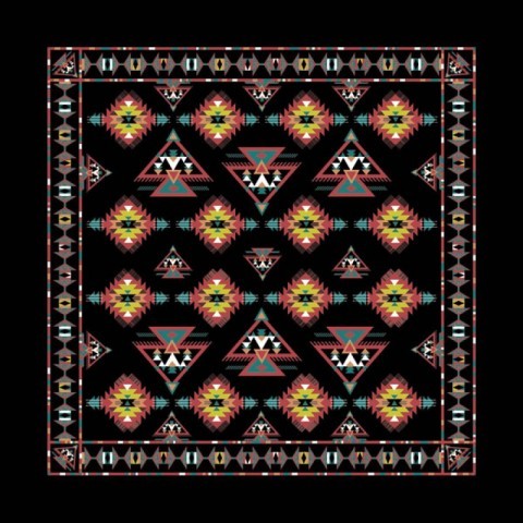 Pañuelo negro unisex motivos arte tribal apache